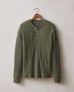 Men's Waffle Long Sleeve Henley - Deep Olive